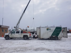 PSL Truck at a oil and gas job site