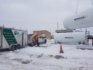 Petroleum tanks in a job site